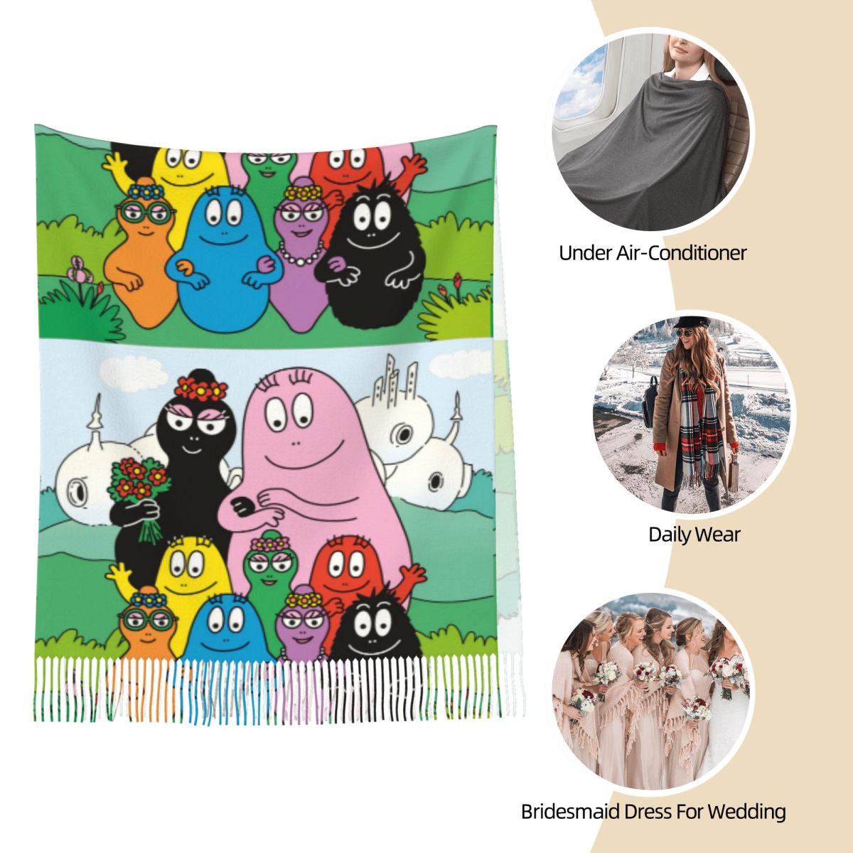 Les Barbapapa Family Shawls Wr - Pashmina Wrap Large 评论和价格