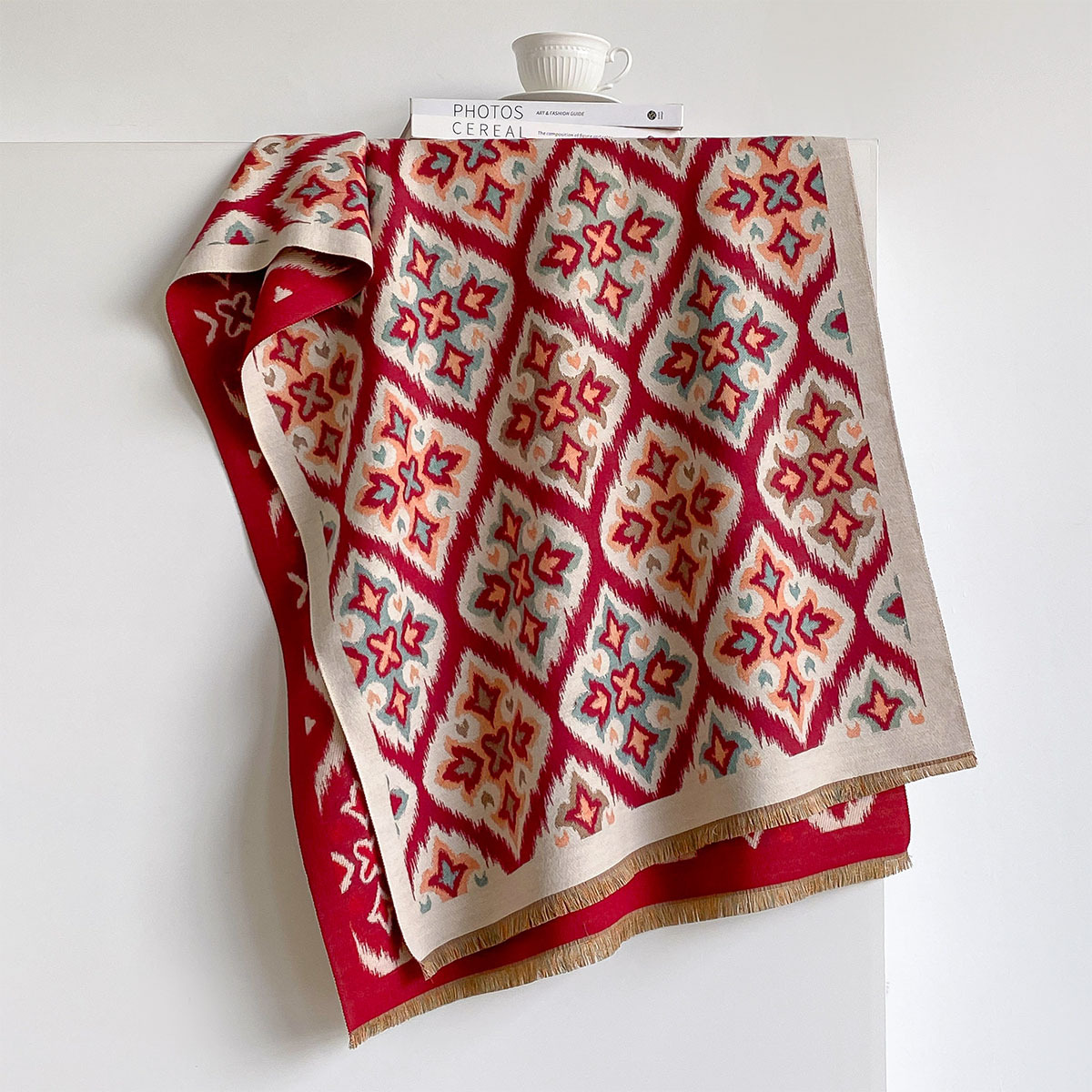 Women Reversible Imitation Cas - Woven Scarf Blanket 评论和价格