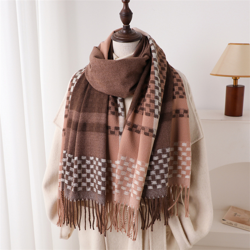 Luxury Brand Cashmere Women Pl - Woven Scarf Blanket 评论和价格