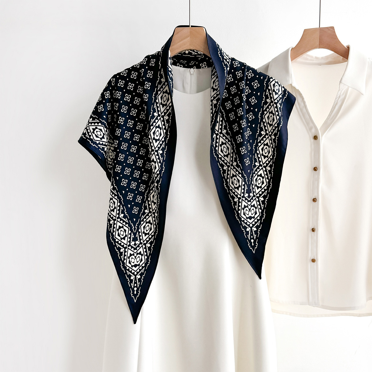 Retro Printed Square Scarf For - Face Scarf Mask 评论和价格