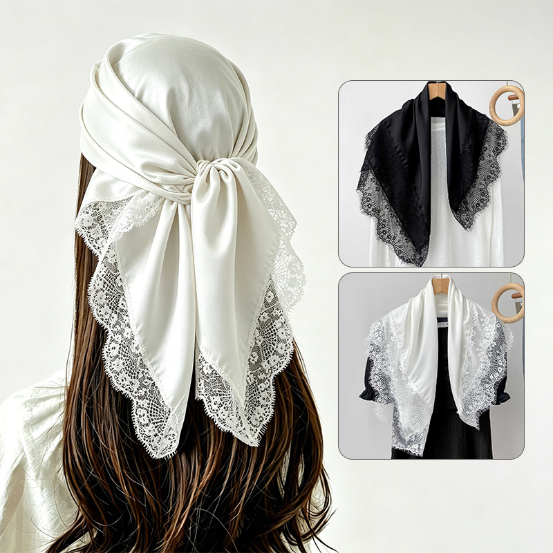 70x70cm Square Scarf Women Lac - Head Wrap Turban 评论和价格